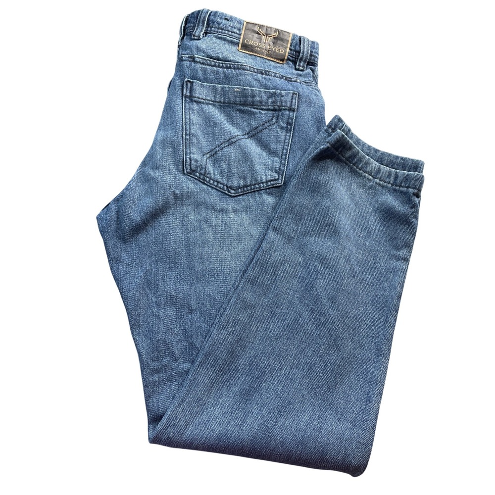 Cross Eyed Moose Taper Jeans Mens 34x34 Blue‎ Denim Relaxed Fit